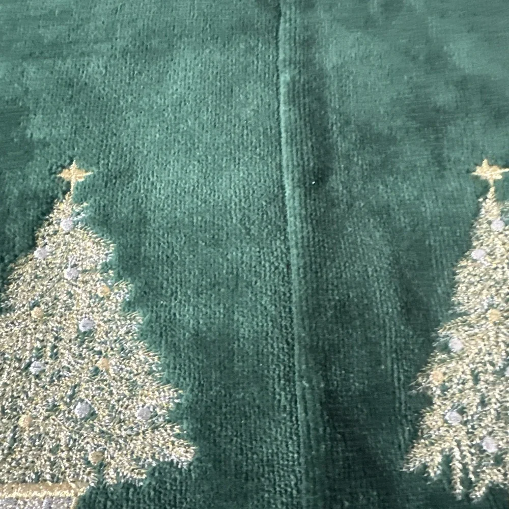 Emerald Green Vintage Velvet Touch Gold Tree Detail Decorative 5pc Towel Set